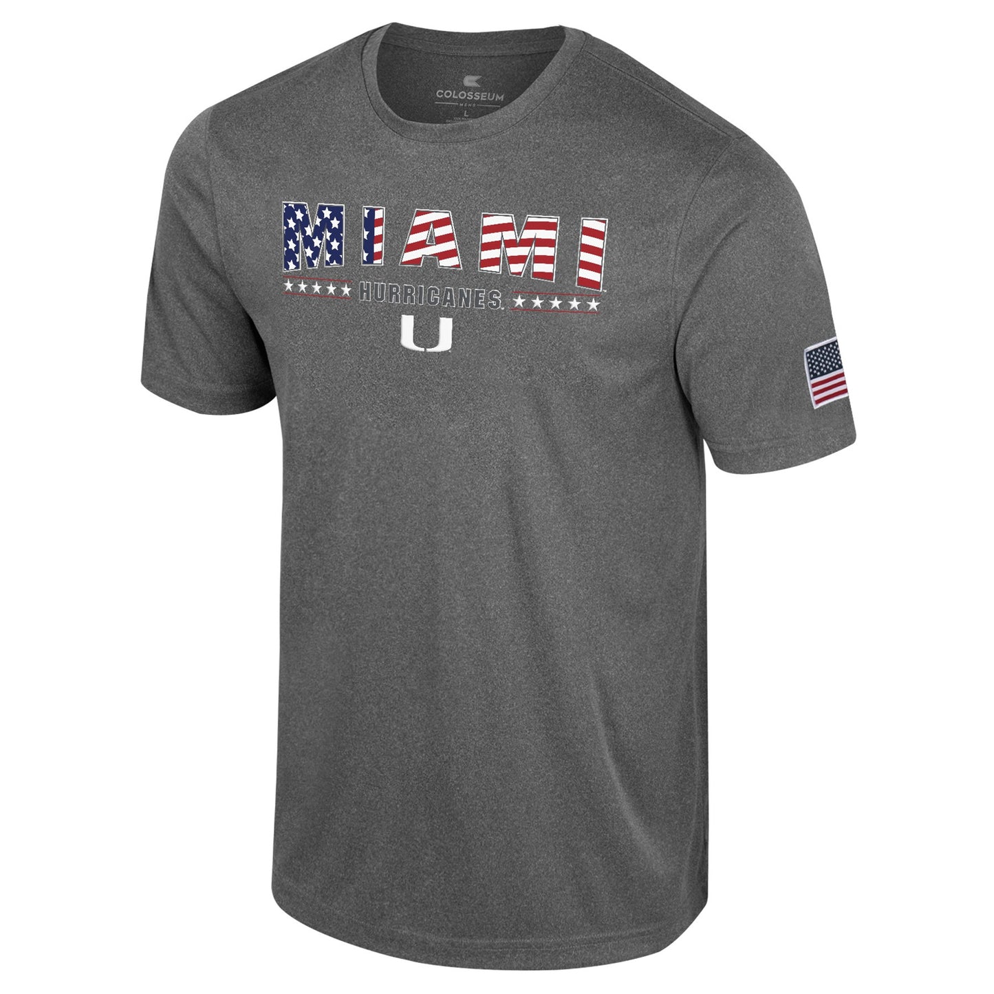 Colosseum Miami Hurricanes OHT Grey Flag T-Shirt