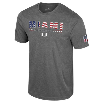 Colosseum Miami Hurricanes OHT Grey Flag T-Shirt