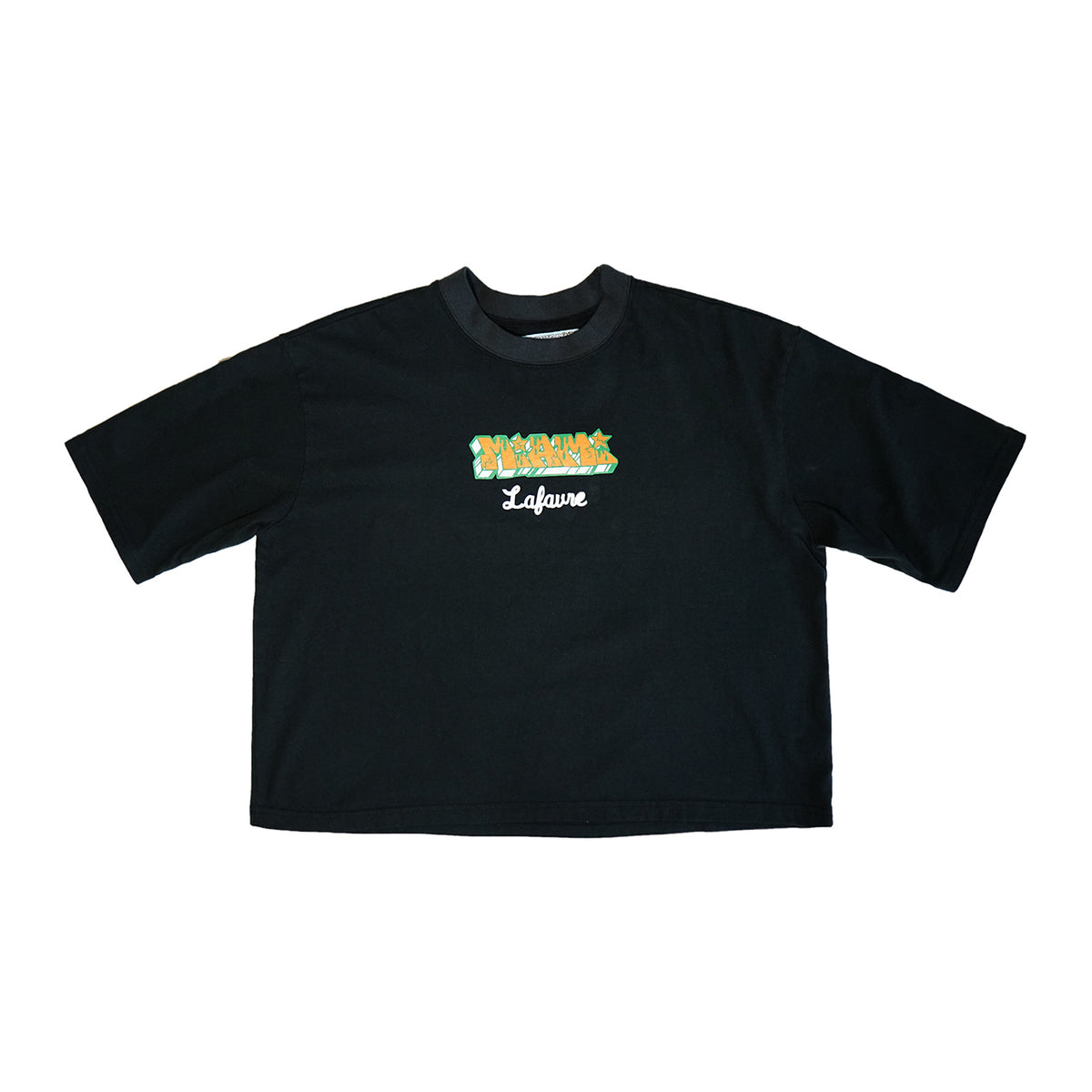 LAFAVRE Miami Hurricanes Black Heavyweight Graffiti T-Shirt - Front View