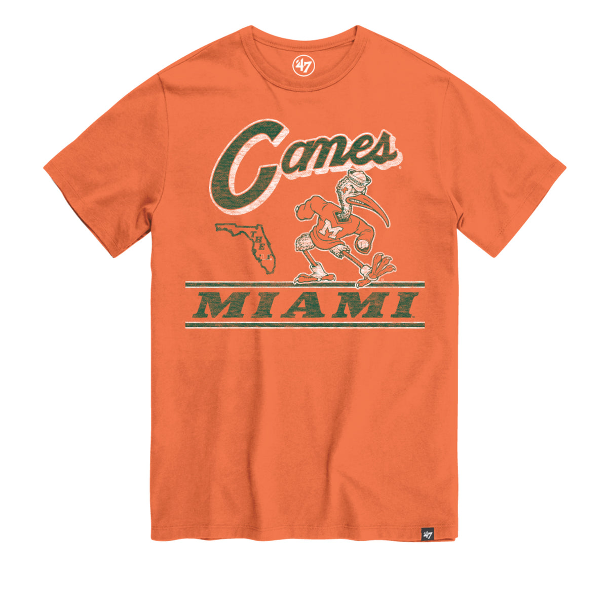 &#39;47 Brand Miami Hurricanes Orange Sebastian T-Shirt