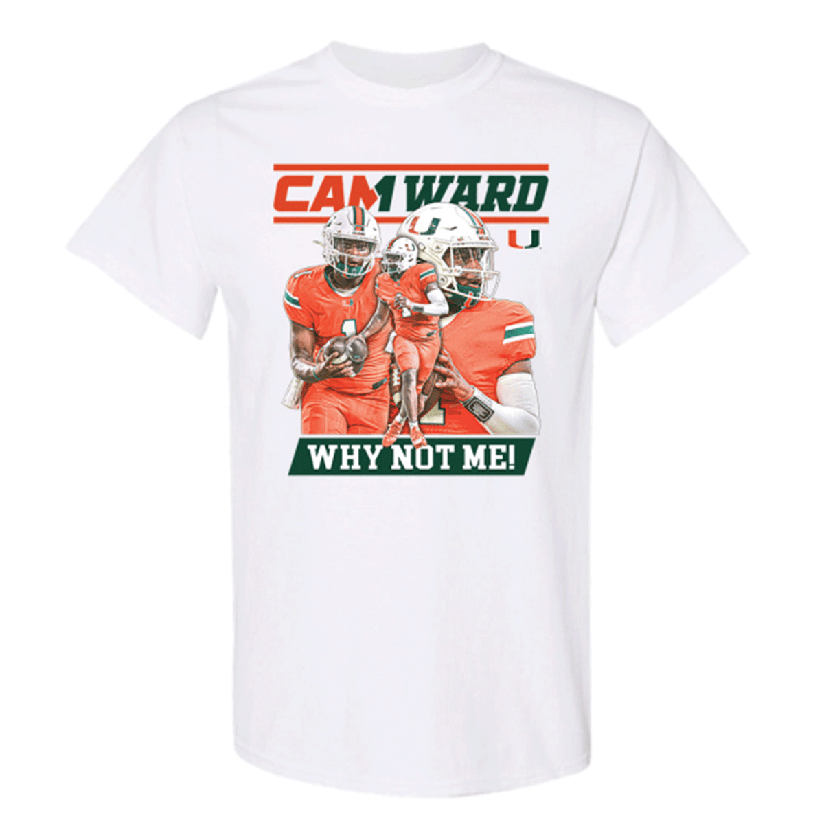 Athlete&#39;s Thread Miami Hurricanes White Cam Ward Why Not Me T-Shirt