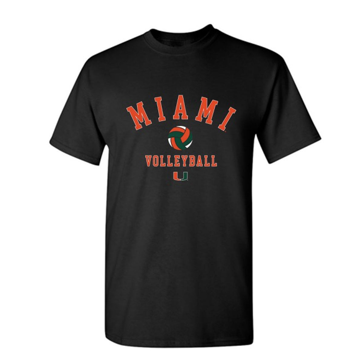 Athlete&#39;s Thread Miami Hurricanes Black Miami Volleyball T-Shirt - Front View