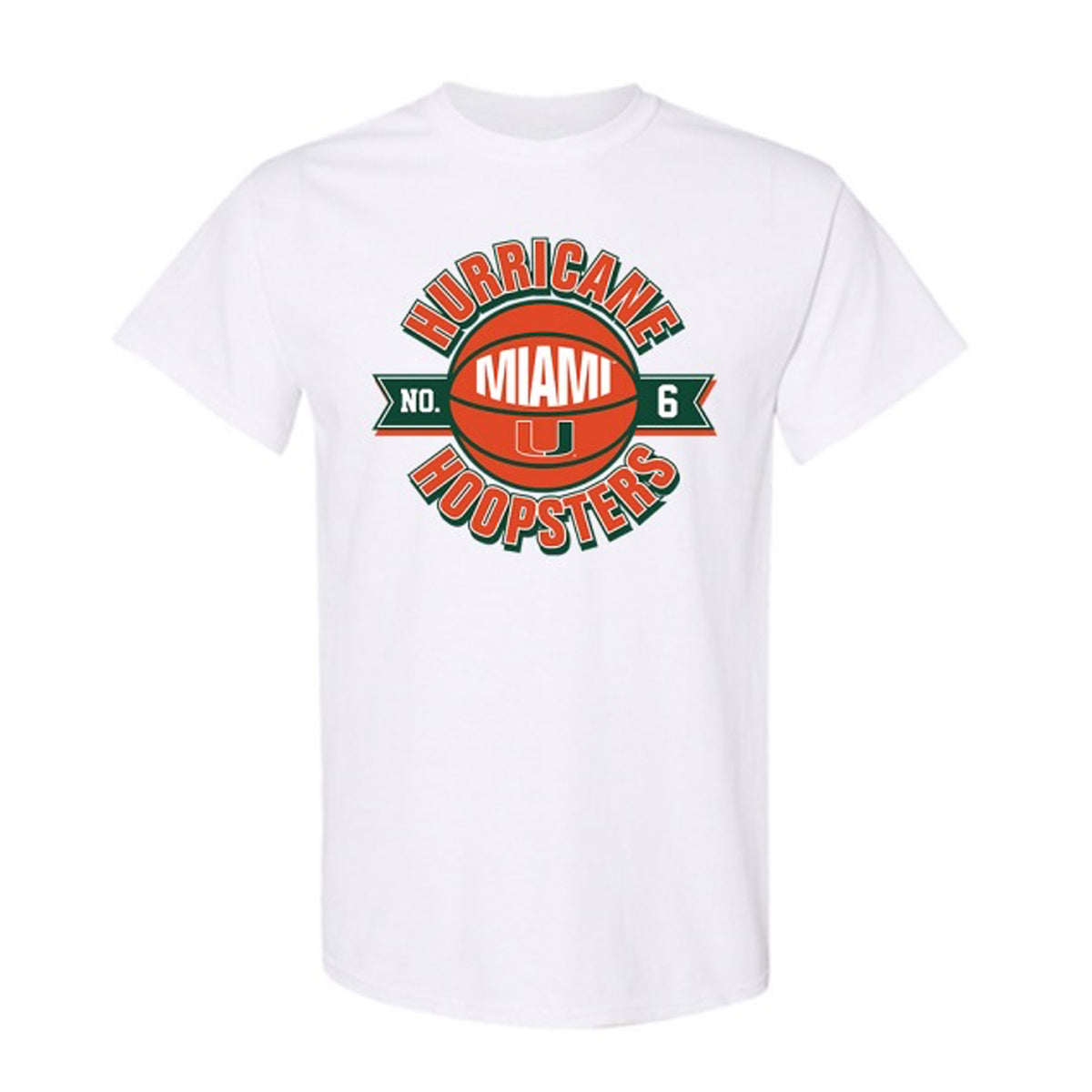 Athlete&#39;s Thread Miami Hurricanes White Miami Hoopsters T-Shirt - Front View