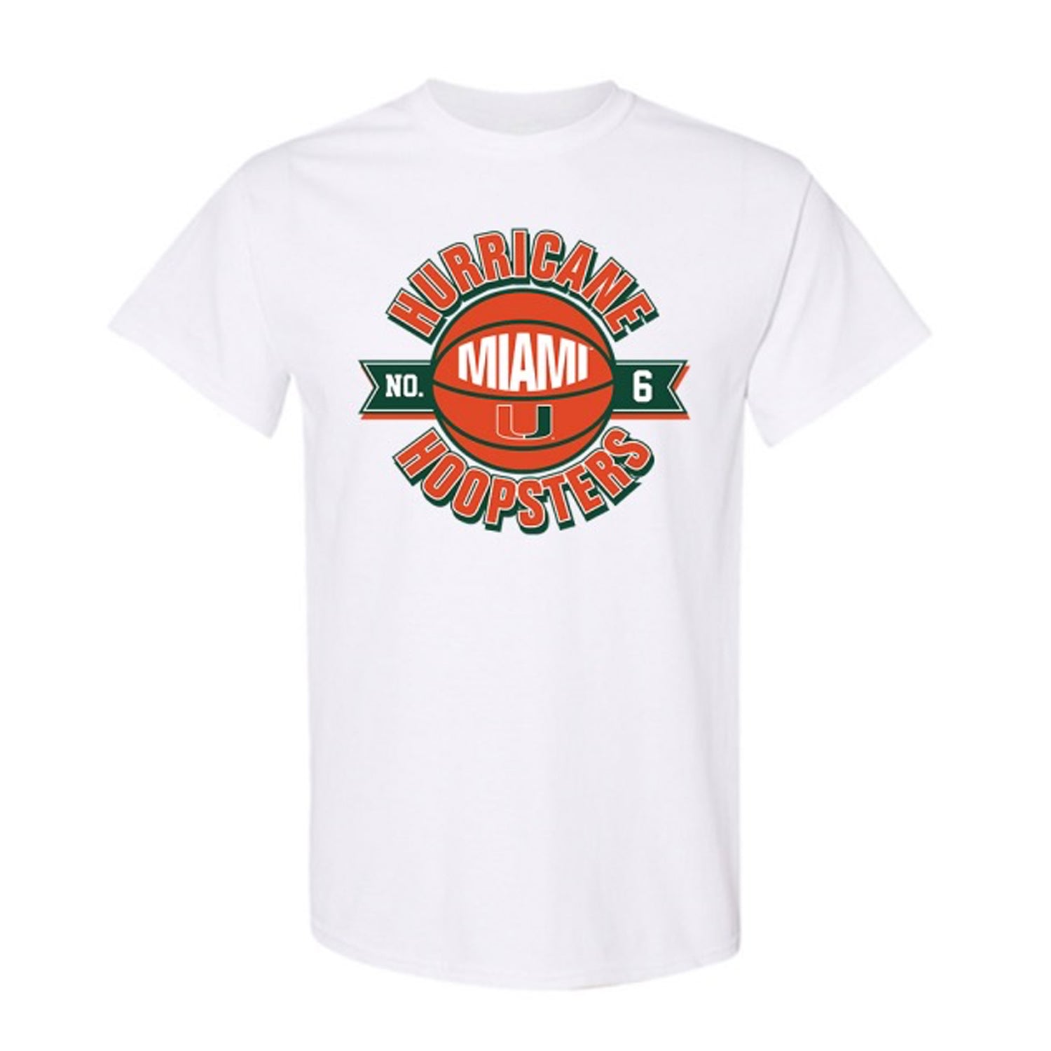 Athlete's Thread Miami Hurricanes White Miami Hoopsters T-Shirt - Front View