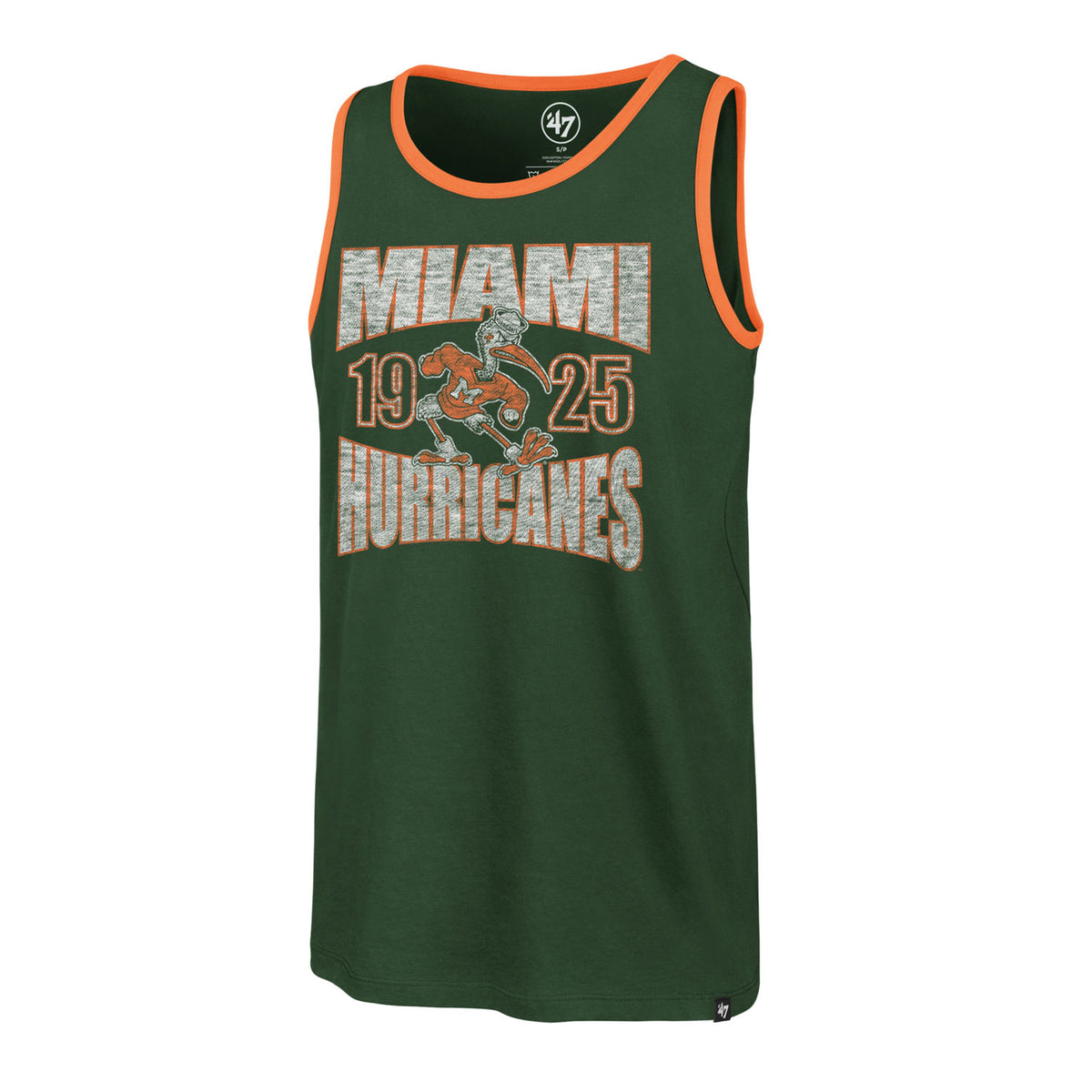 &#39;47 Brand Miami Hurricanes Green Vintage Sebastian the Ibis Tank