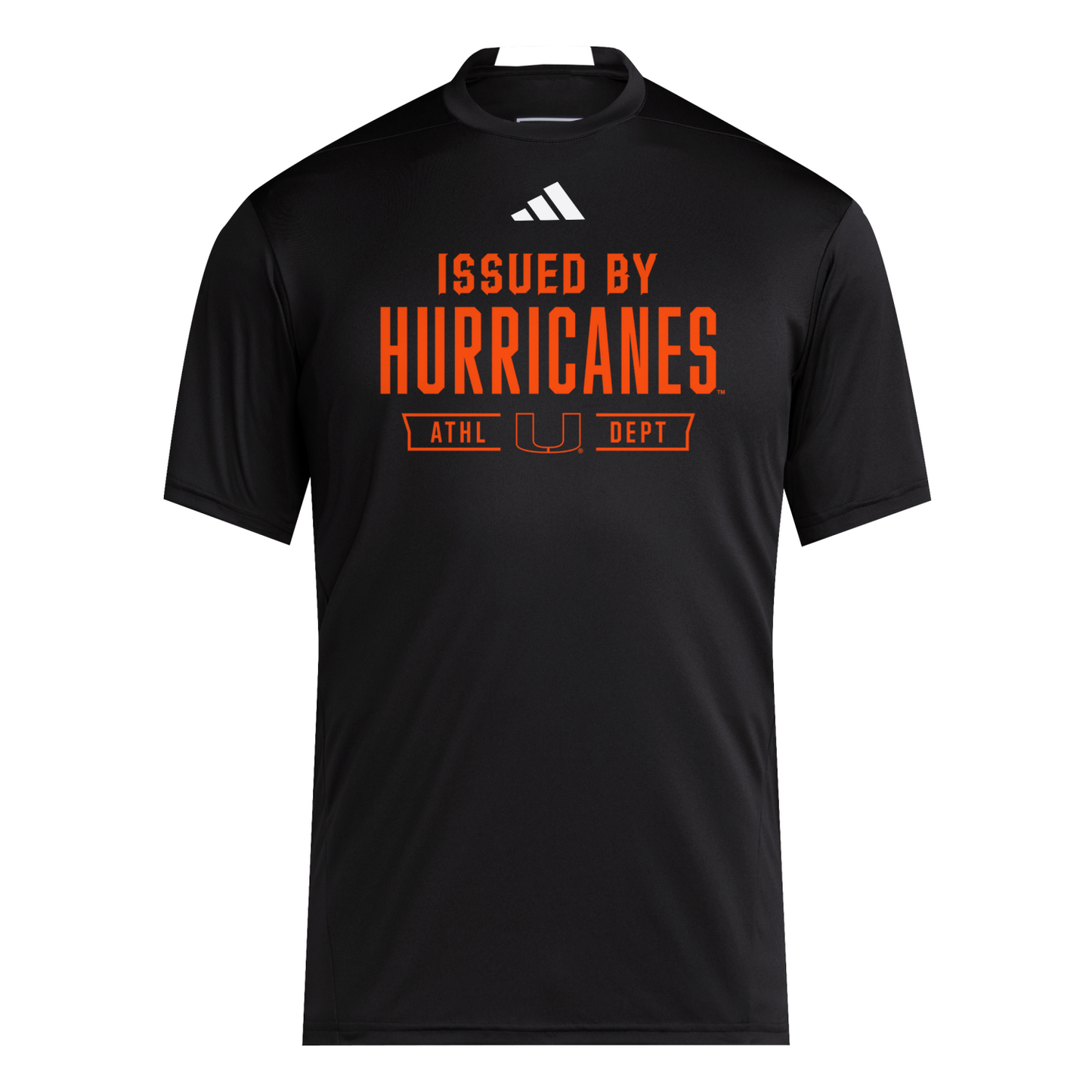 adidas Miami Hurricanes Black 'Issued By Hurricanes' Performance D4T T-Shirt