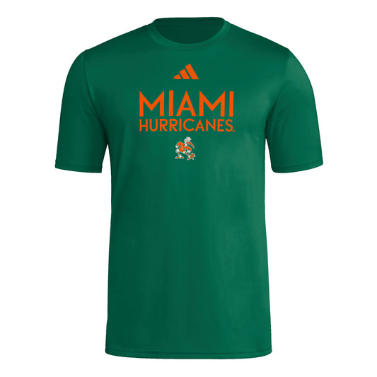 adidas Miami Hurricanes Green Sebastian Performance Shirt
