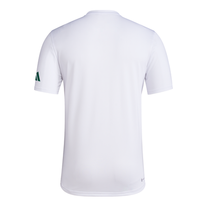 adidas Miami Hurricanes White Pregame Baseball "M" Graphic T-Shirt
