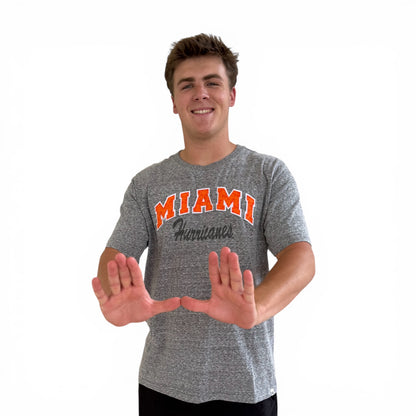 Colosseum Miami Hurricanes Grey Graphic T-Shirt