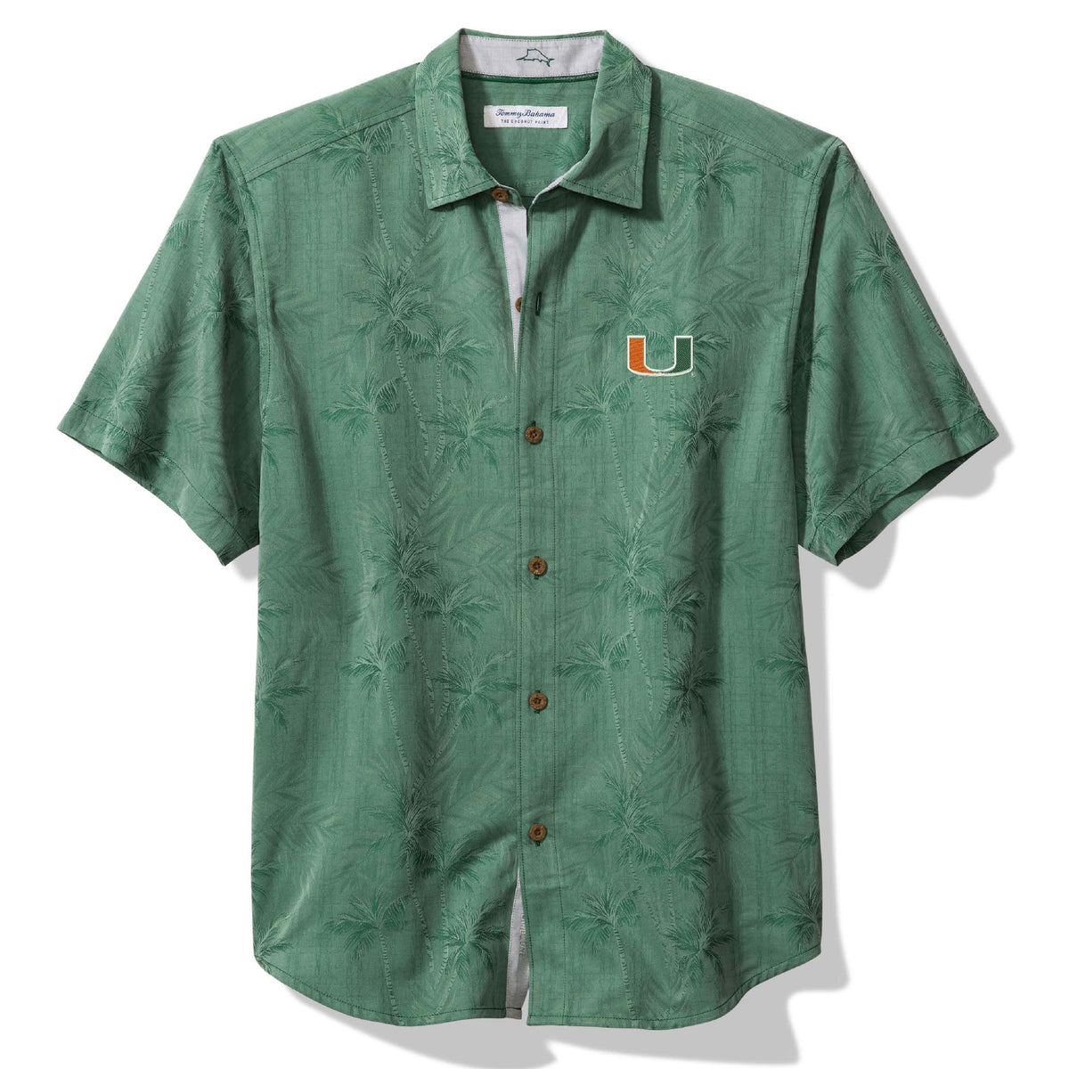 Tommy Bahama Miami Hurricanes Green Santiago Paradise Floral Polo
