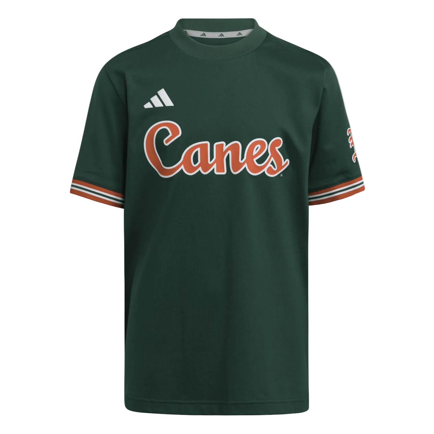 adidas Miami Hurricanes Youth Green Canes Replica Jersey