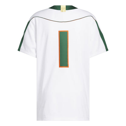 adidas Miami Hurricanes White 2001 Collection Premier #1 Jersey