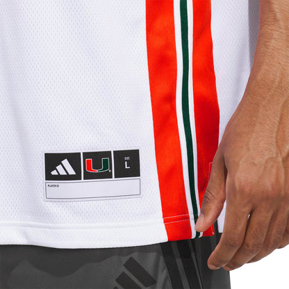 adidas Miami Hurricanes White 2001 Collection Premier #1 Jersey