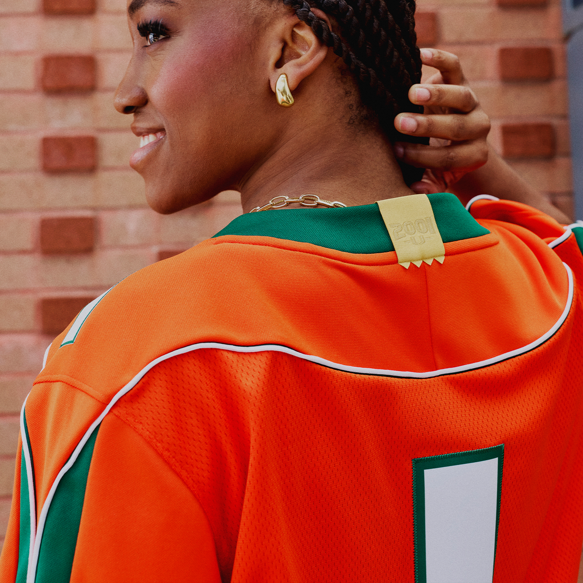 adidas Miami Hurricanes Orange 2001 Collection Premier #1 Jersey