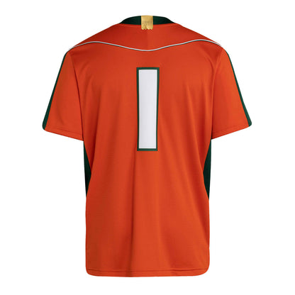 adidas Miami Hurricanes Orange 2001 Collection Premier #1 Jersey