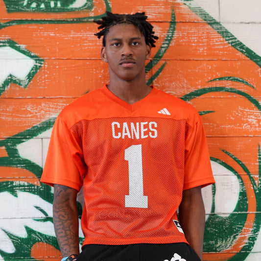 adidas Miami Hurricanes Men's Orange Tailgate #1 Jersey