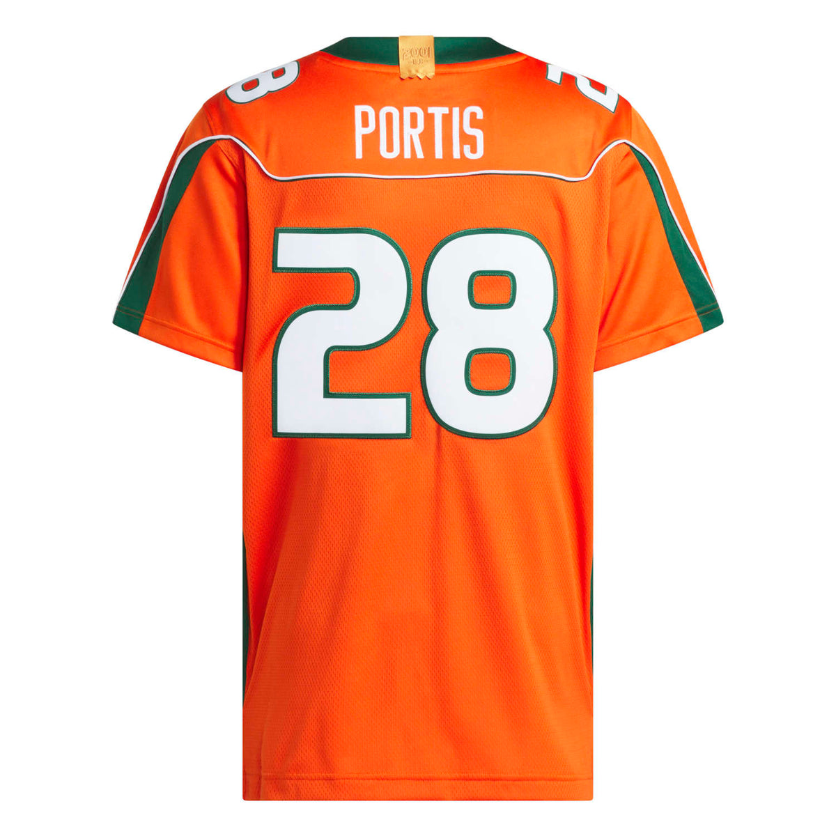 adidas Miami Hurricanes Orange 2001 Collection Premier #28 Clinton Portis Jersey