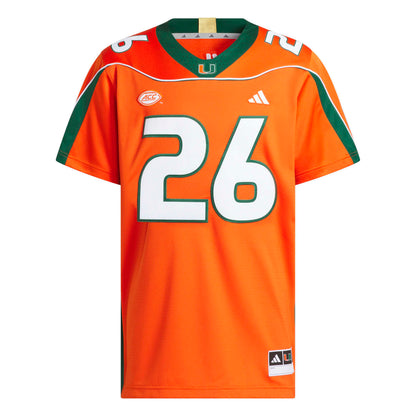 adidas Miami Hurricanes Orange 2001 Collection Premier #26 Sean Taylor Jersey