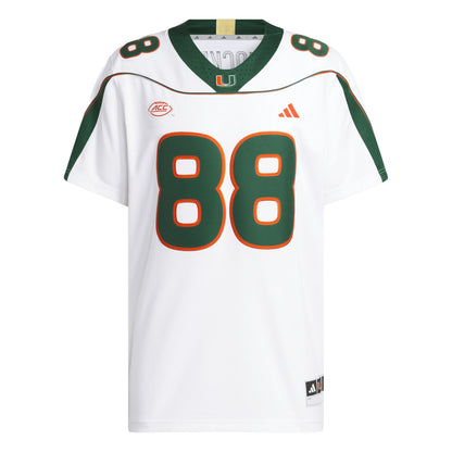 adidas Miami Hurricanes White 2001 Collection Premier #88 Jeremy Shockey Jersey