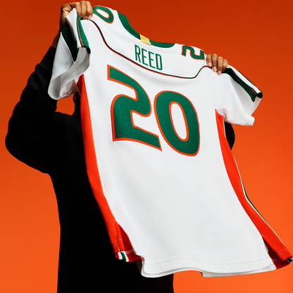 adidas Miami Hurricanes White 2001 Collection Premier #20 Ed Reed Jersey