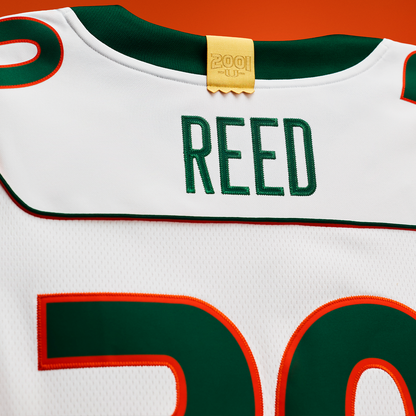 adidas Miami Hurricanes White 2001 Collection Premier #20 Ed Reed Jersey
