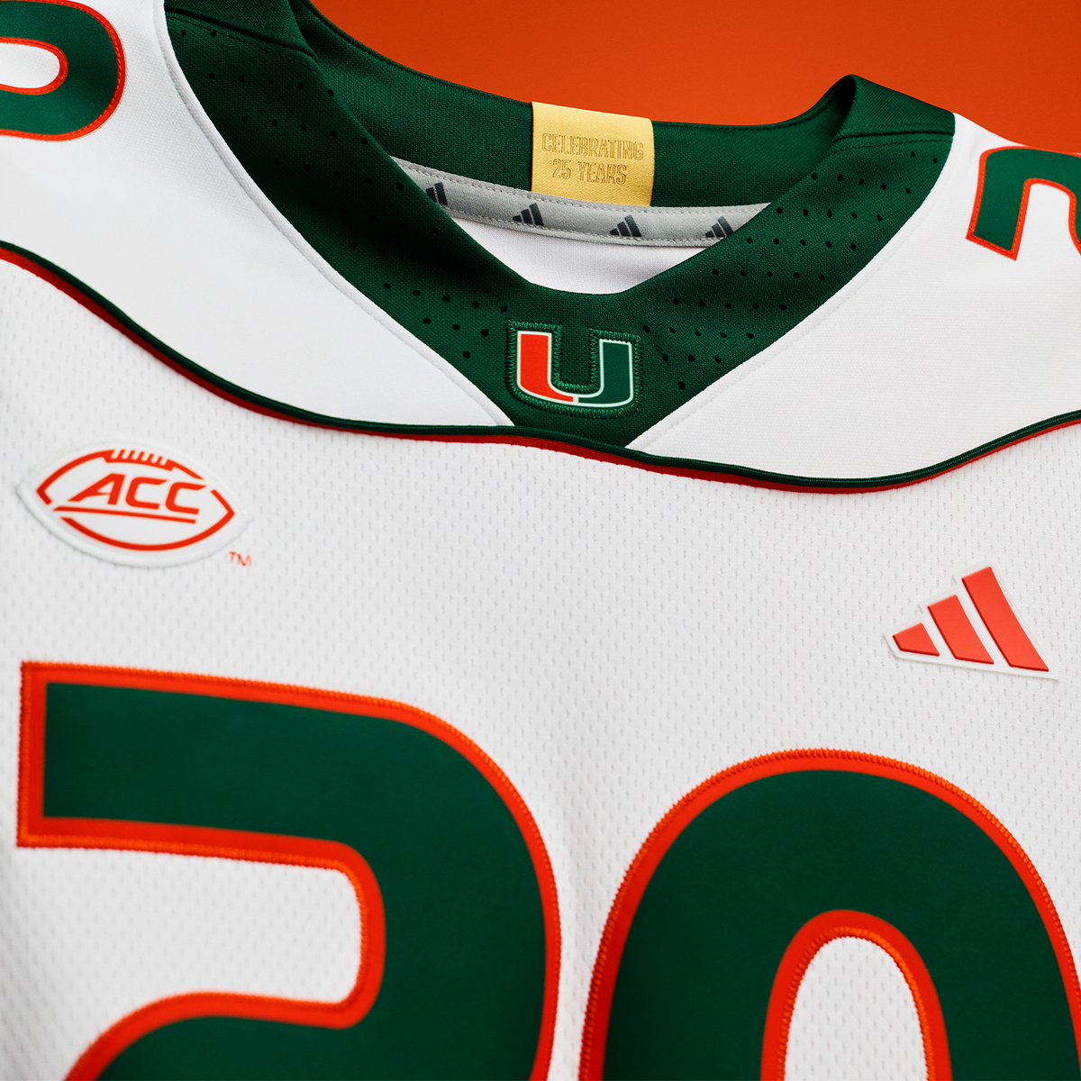adidas Miami Hurricanes White 2001 Collection Premier #20 Ed Reed Jersey