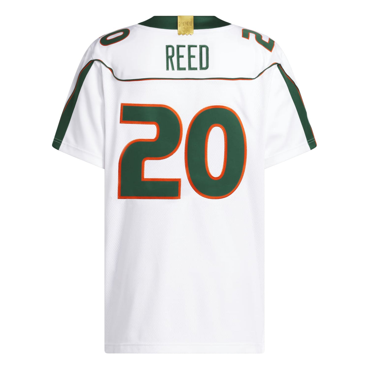 adidas Miami Hurricanes White 2001 Collection Premier #20 Ed Reed Jersey