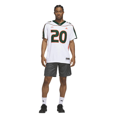 adidas Miami Hurricanes White 2001 Collection Premier #20 Ed Reed Jersey