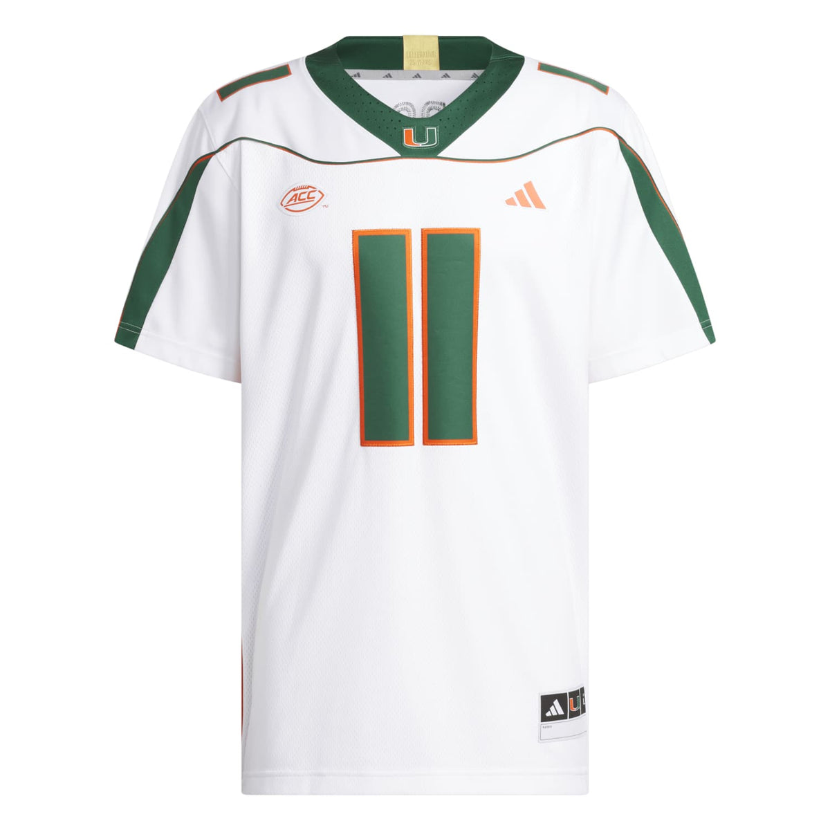 adidas Miami Hurricanes White 2001 Collection Premier #11 Ken Dorsey Jersey