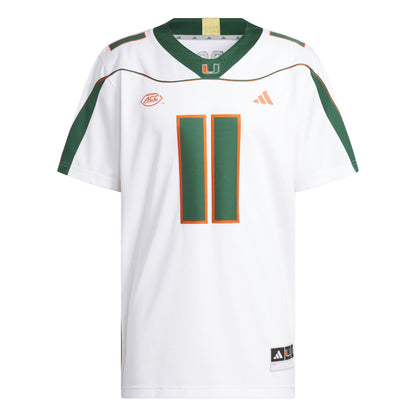 adidas Miami Hurricanes White 2001 Collection Premier #11 Ken Dorsey Jersey