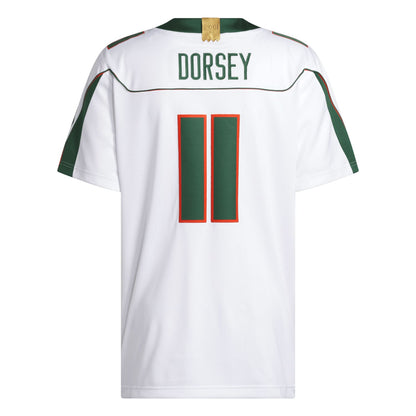 adidas Miami Hurricanes White 2001 Collection Premier #11 Ken Dorsey Jersey