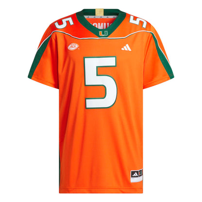 adidas Miami Hurricanes Orange 2001 Collection Premier #5 Andre Johnson Jersey