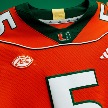 adidas Miami Hurricanes Orange 2001 Collection Premier #5 Andre Johnson Jersey