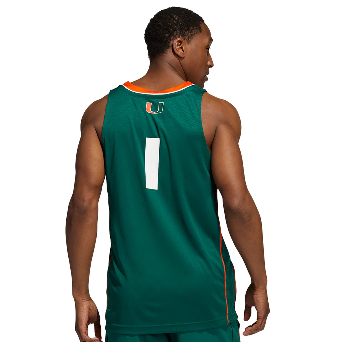 Adidas Miami Hurricanes Swingman Basketball Green Jersey - Back View