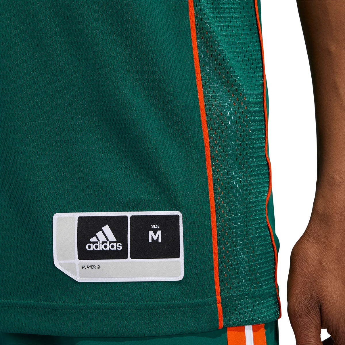 Adidas Miami Hurricanes Swingman Basketball Green Jersey - Logo View