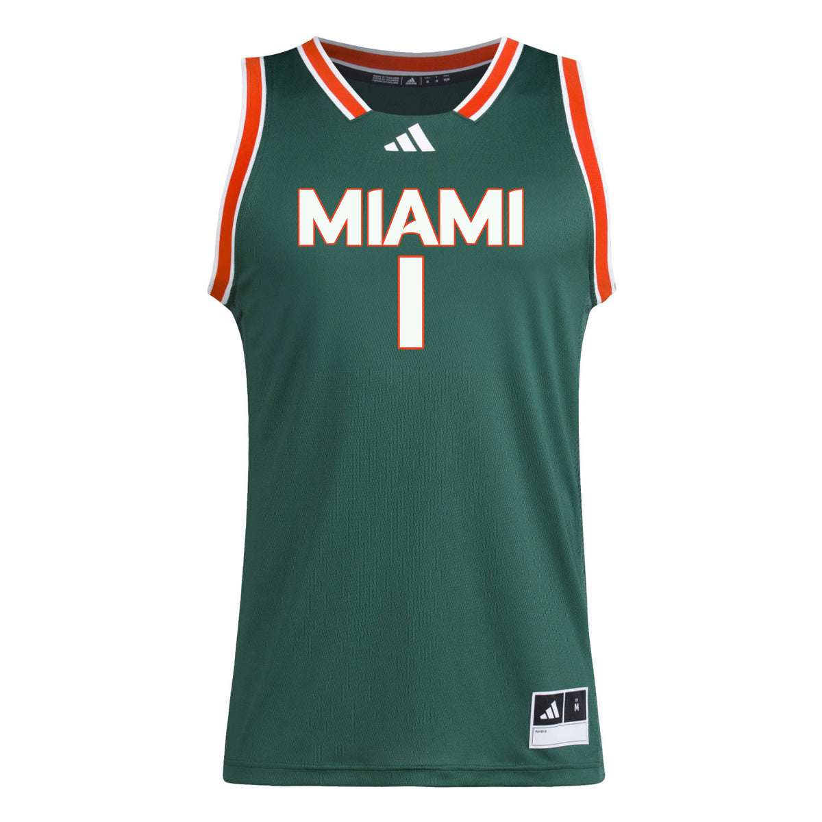 adidas Miami Hurricanes Green #1 Swingman Jersey