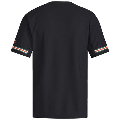 adidas Miami Hurricanes Black Old English "M" Baseball Jersey