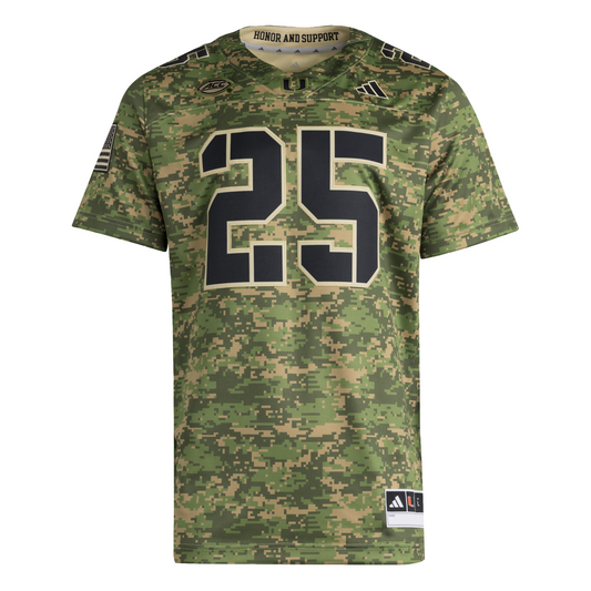adidas Miami Hurricanes Camo Salute to Service Jersey