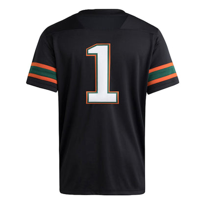 adidas Miami Hurricanes Black Replica Premier Football Jersey