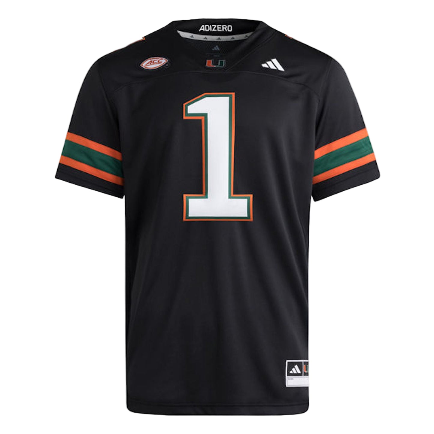 adidas Miami Hurricanes Black Replica Premier Football Jersey