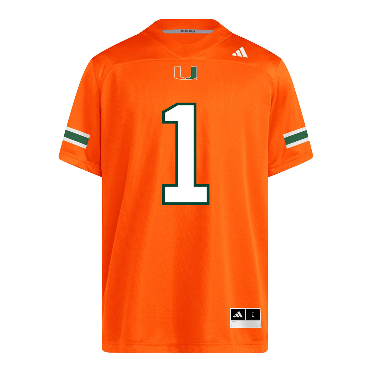 adidas Miami Hurricanes #1 Malachi Toney Student Athlete Orange Football Jersey-Replica