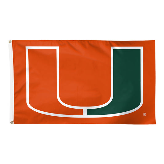 WinCraft University of Miami 3x5 Deluxe Logo Orange Flag