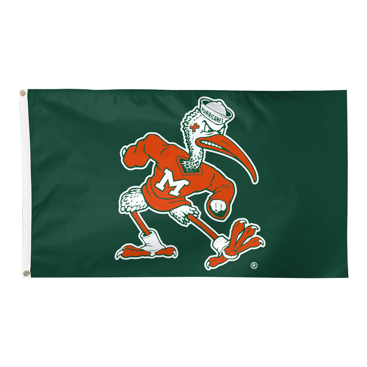 WinCraft University of Miami 3x5 Sebastian the Ibis Green Flag