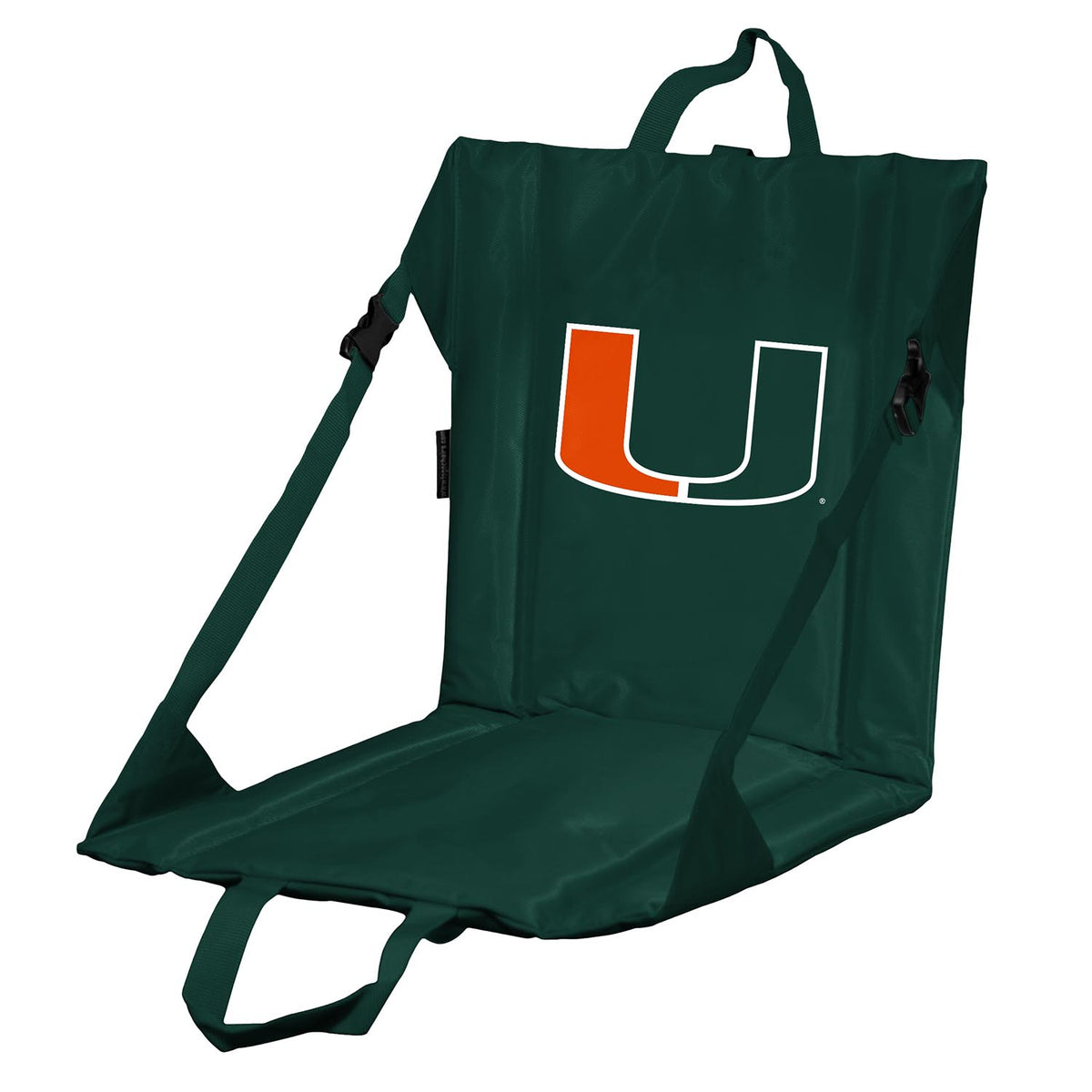 Logo Brands Miami Hurricanes Green Portable Stadium Seat