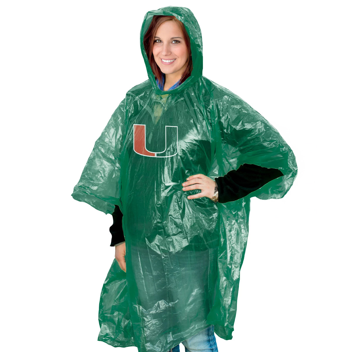 WinCraft University of Miami Green Rain Poncho - Main View