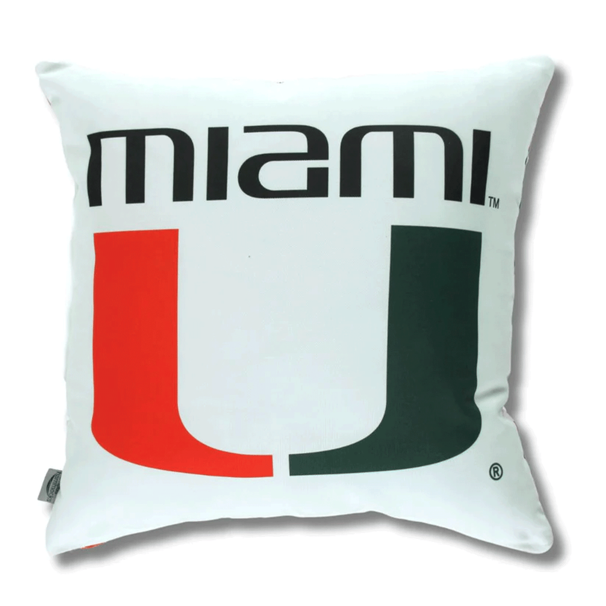 Campus Hammocks Miami Hurricanes White UMiami Throw Pillow