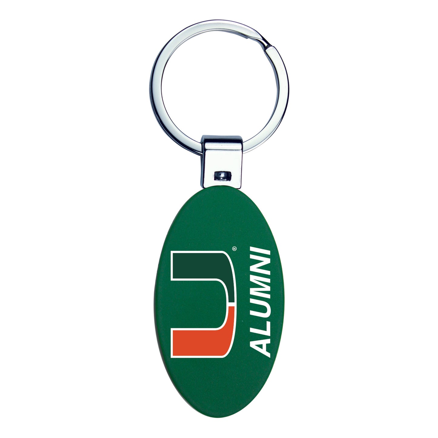 University of Miami Alumni  Green Oval Key Chain