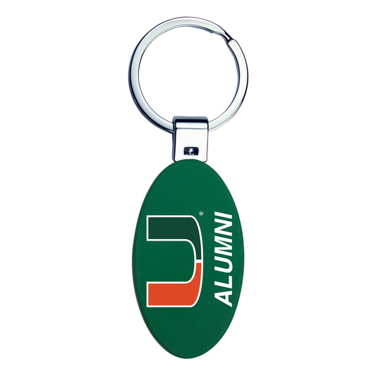 University of Miami Alumni  Green Oval Key Chain