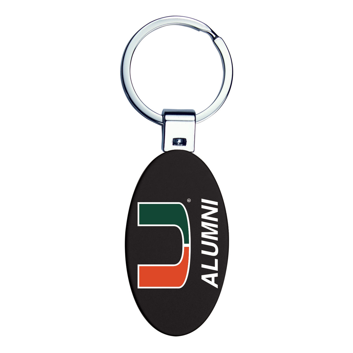 University of Miami Alumni  Black Oval Key Chain