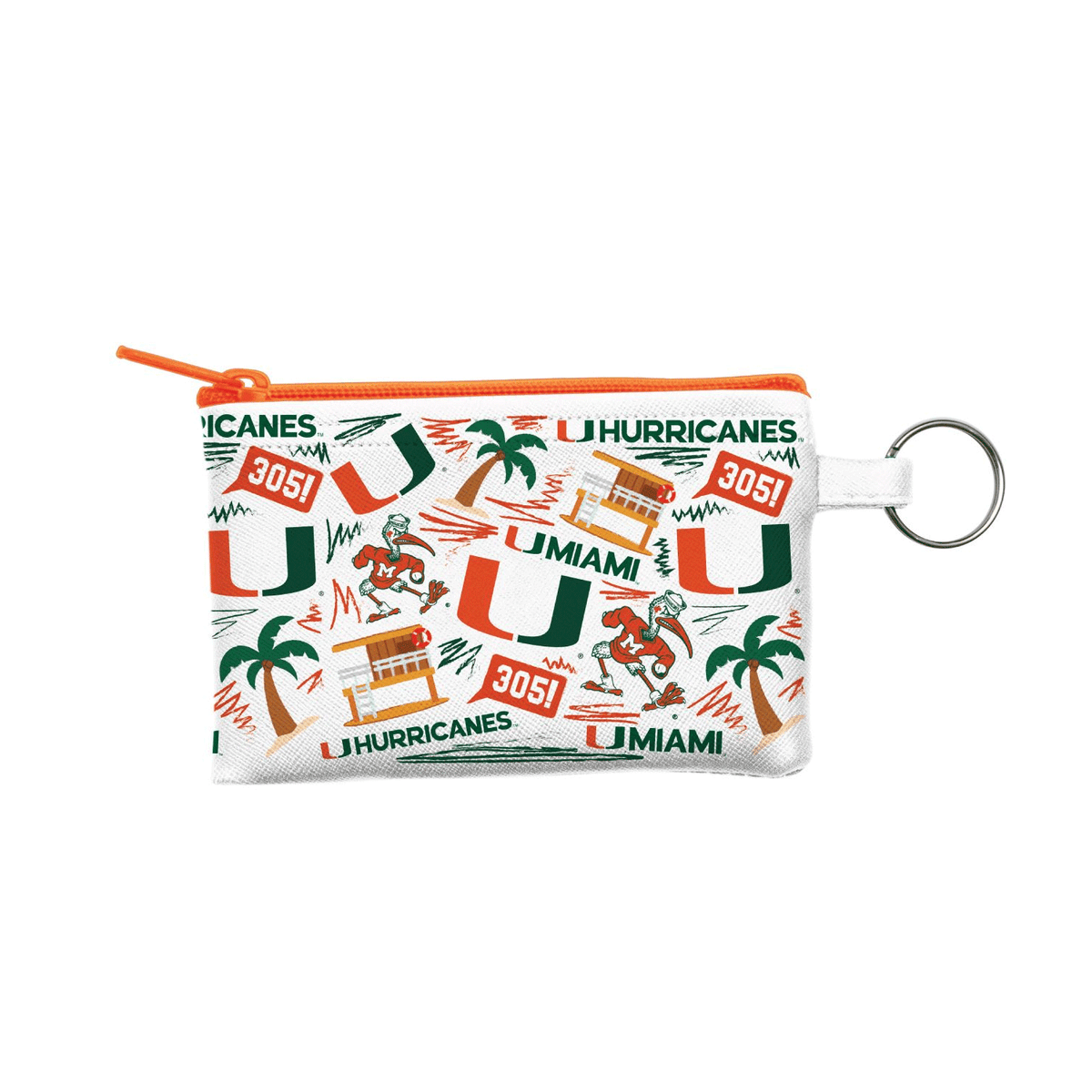 Indigo Falls Miami Hurricanes  Local Penny Key Ring Wallet